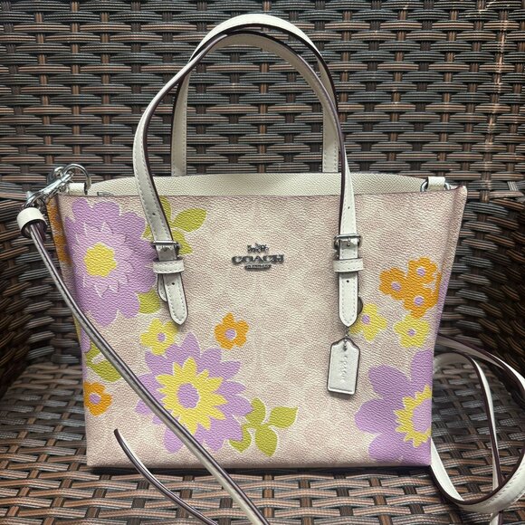 coach Mollie Tote Bag 25 In Signature Canvas With Floral Print cbt23 - Picture 1 of 7